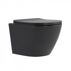 Унітаз підвісний Robin Ultra Quiet 490×365×325 мм, Anthracite, з сидінням Slim Duroplast / Soft-close / Quick Release QT13332381АSAN Qtap
